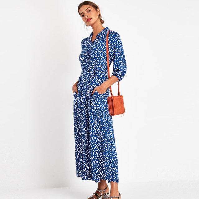 long dress vintage three quarter floral Printed Three-Quarter Sleeve Mini Dress main image 1