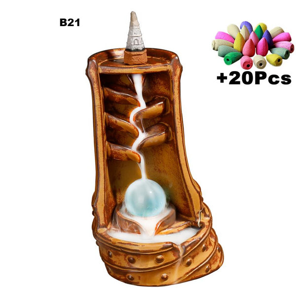 Waterfall Incense Burner With 10Cones