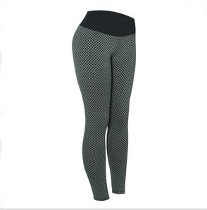 Yoga Pants - Grid Tights and Seamless High Waist Leggings